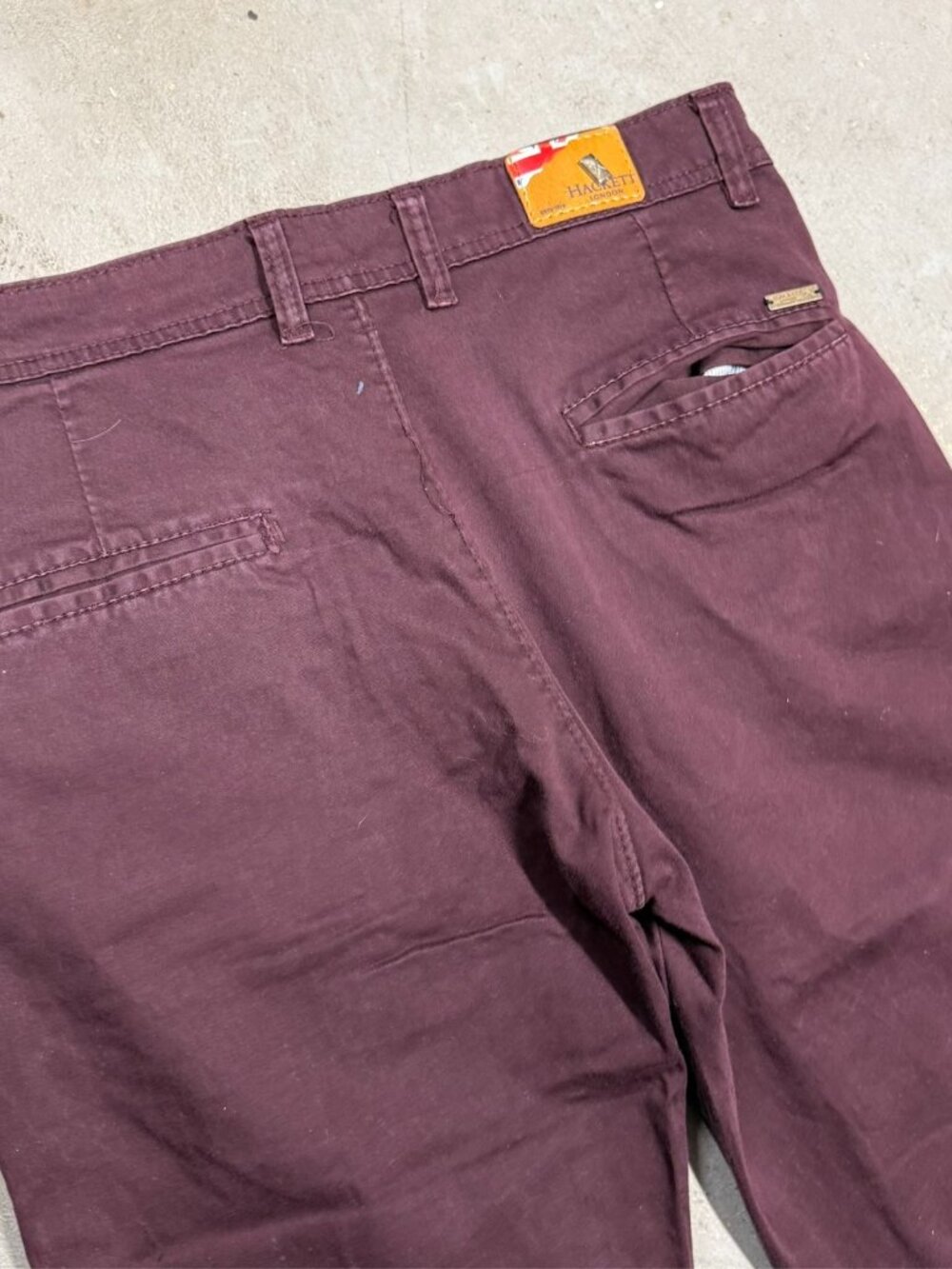 Hackett London Chino Twill Pants Burgundy Red Cotton Mens 30x29 - Picture 8 of 9